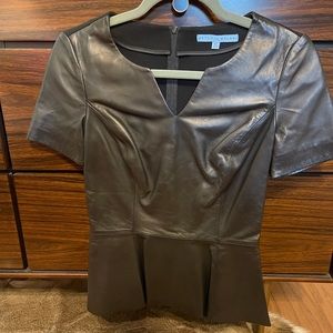Antonio Melani faux leather peplum top